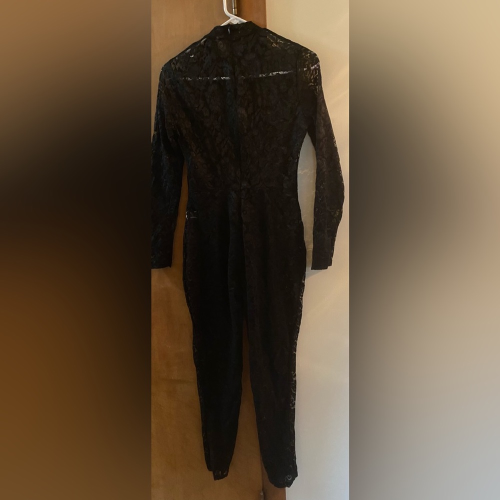 Elegant Black Lace Long Sleeve Jumpsuit